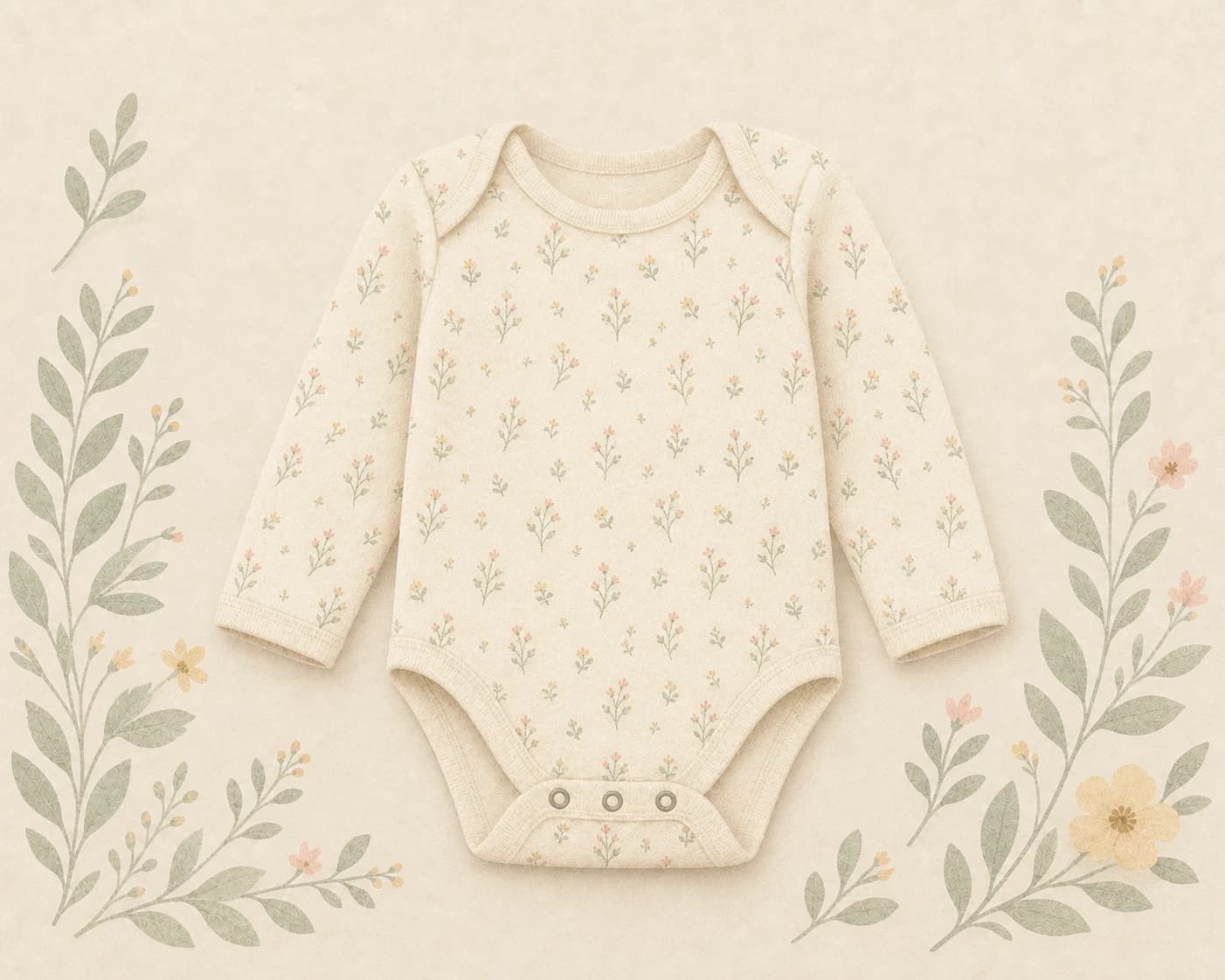 Blomstret babybody i størrelse 74
