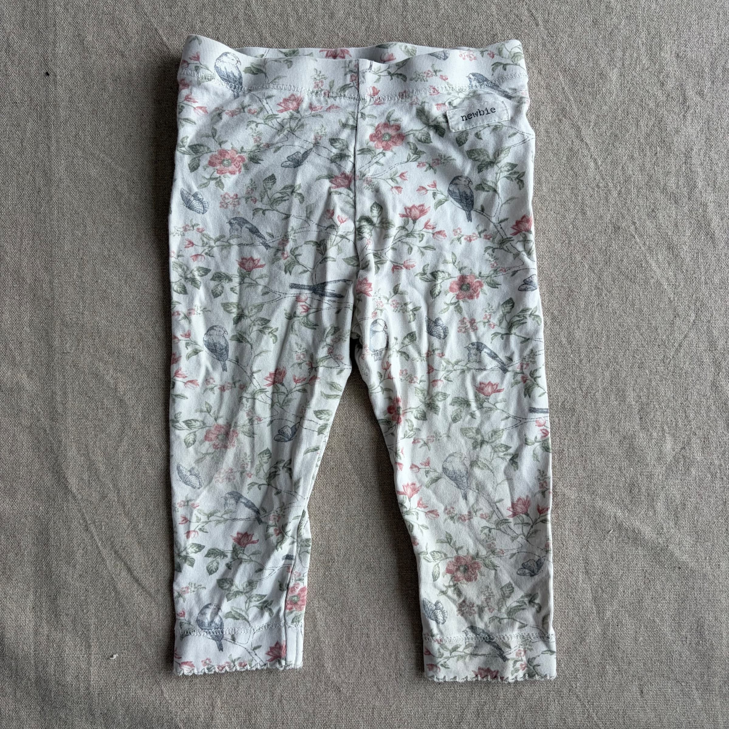 Leggings med blomster- og fuglemønster — bilde 1 av 5