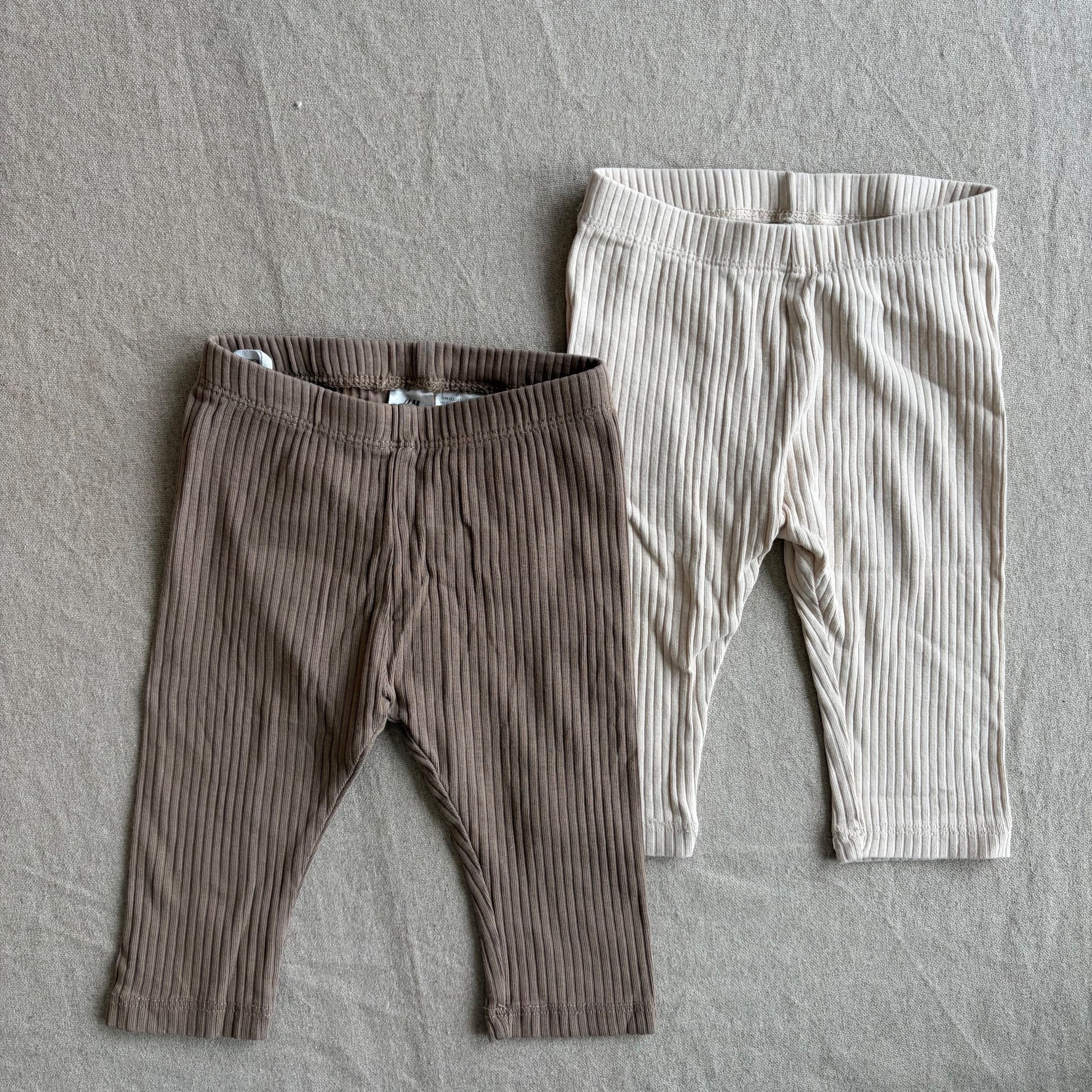 2pk. ribbestrikkede leggings